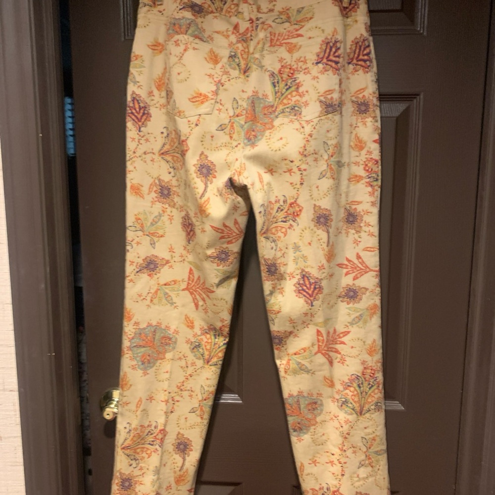 Ralph Lauren Floral Ankle Pants - Cream, Orange, Purple